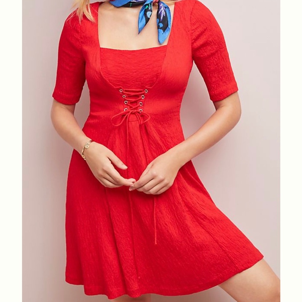 NWT Anthropologie Maeve Red Juliet Corsete…